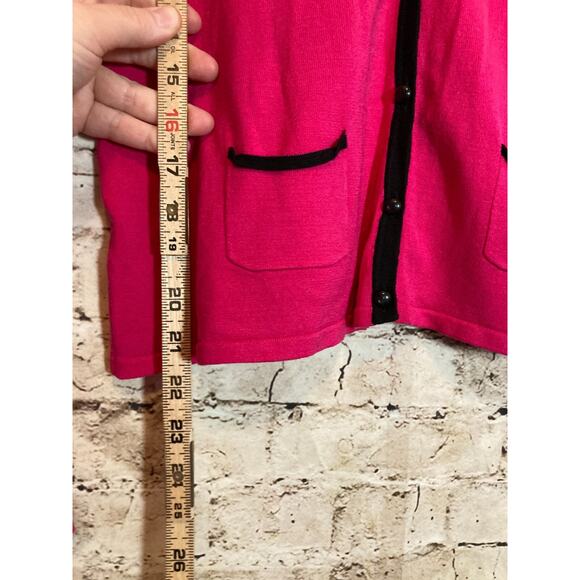 C'est City Silk Top Womens Large Hot Pink Button Front Santana Knit Lightweight - Picture 8 of 12